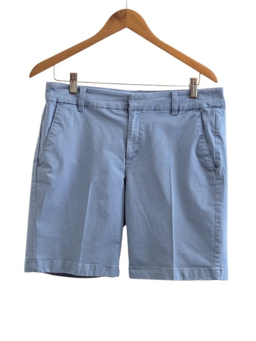 J.Crew Women's Bermuda cargo Shorts Size 10 Blue Stretch Cotton 8" Inseam EUC